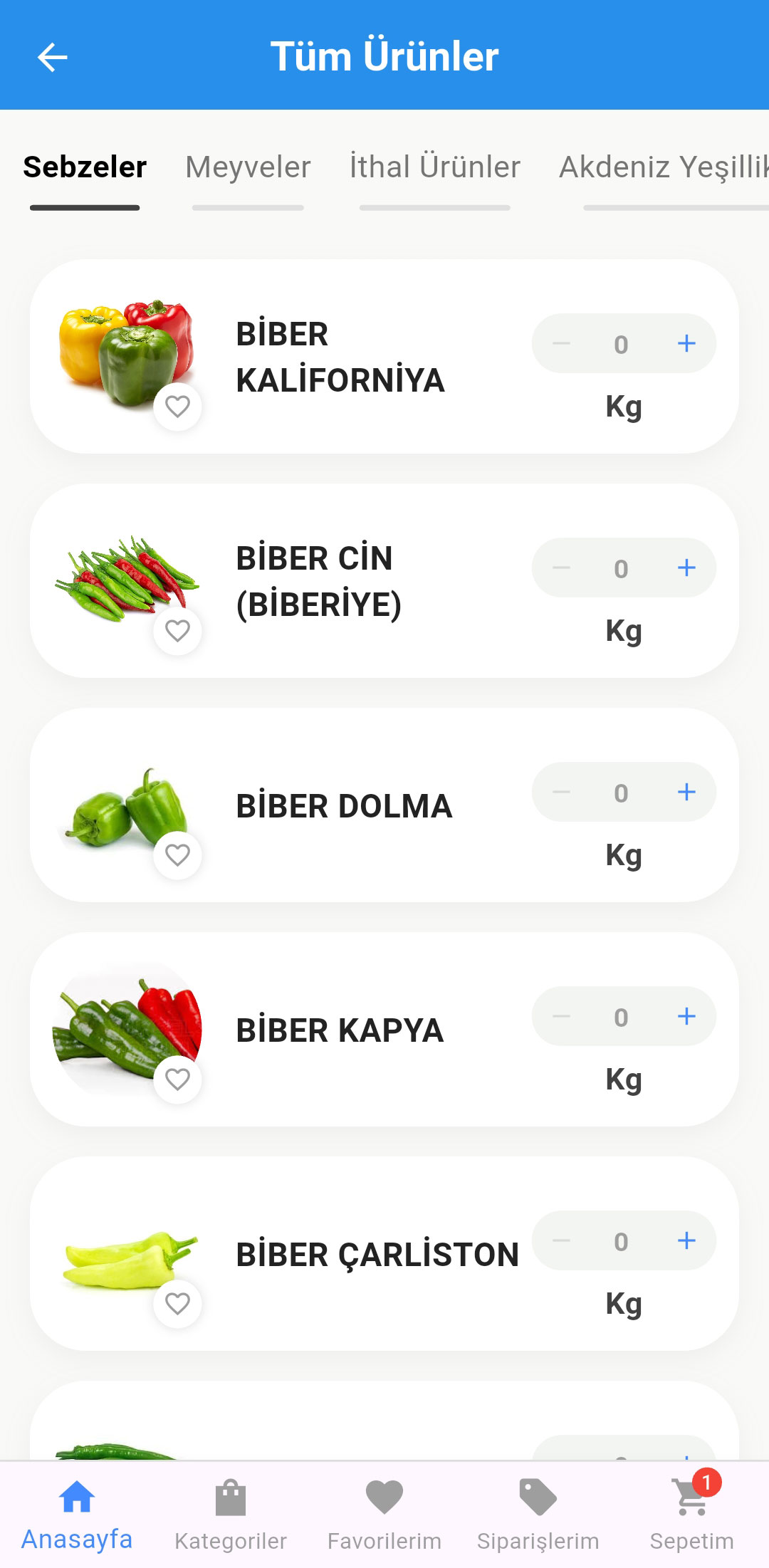 Sipariş ve stok yönetimi ekranı